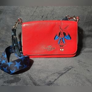 RARE GENUINE SPIDERMAN COACH SIGNATURE MEDIUM SHOULDER BAG CROSSBODY 2900